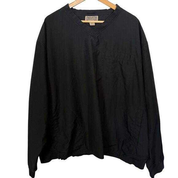 Duluth Trading Co Mens V-Neck Long Sleeve Bogey Black Windshirt Shirt sz 3XL - Picture 1 of 16
